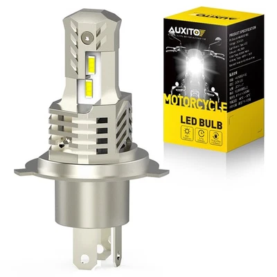 AUXITO 9003 H4 FANLESS LED Bulb White HID Hi/Lo Motorcycle Beam Headlight - Image 1 of 4