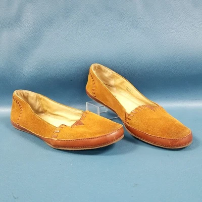 Zapatos planos sin cordones estilo mocasín de cuero marrón Frye para mujer talla 6,5 Foto 1 de 4