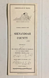 1973 Shenandoah County, Virginia Mappa dell'autostrada - Foto 1 di 5