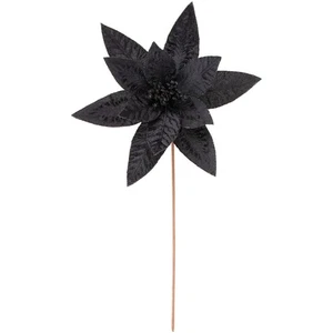 Northlight 25" schwarz glitzernder Weihnachtsstern Weihnachten Blumen Stiel Spray - Bild 1 von 4