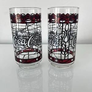 Vintage Coca Cola Tiffany Stil Buntglas 5,5" Menge 2 - Bild 1 von 3