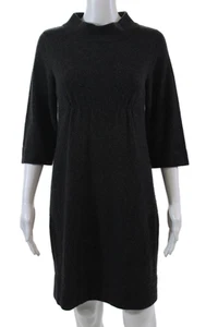 Vince Womens Short Sleeve Crew Neck Cashmere Mini Sweater Dress Gray Size Small - Picture 1 of 4