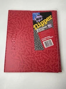Vintage 80s Mead Flipper Paper Notebook Keeper Cover Folding Red - Picture 1 of 9