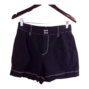 Who What Wear Black High Waisted Shorts Contrast Stitching Casual Women's S - Picture 1 of 5