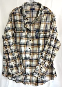 Camisa de franela súper suave GEORGE marfil a cuadros para hombre talla 3XLT 54-56 nueva con etiquetas - Imagen 1 de 9