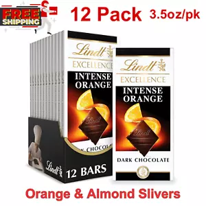 Intense Orange Dark Chocolate Bar with Almonds, 3.5oz, 12 Pack, Rich & Gourmet - Picture 1 of 9
