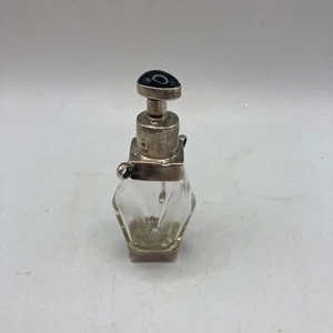 VTG Silver & Glass Perfume Bottle Pendant,Onyx Cap,Dauber & Acid Tested 2.7” - Picture 1 of 23