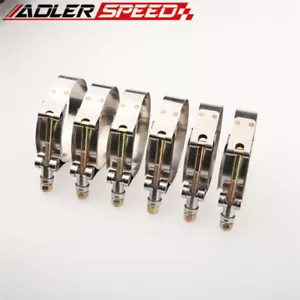 6x 2.25" inch 60-68mm Stainless Steel Turbo Pipe Hose Coupler T-bolt Clamps US - Imagen 1 de 3