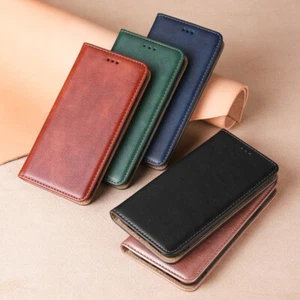 Faltbare Leder Handyhülle Etui Tasche 2x Kartenfächer Apple iPhone 13 Pro Max - Bild 1 von 12