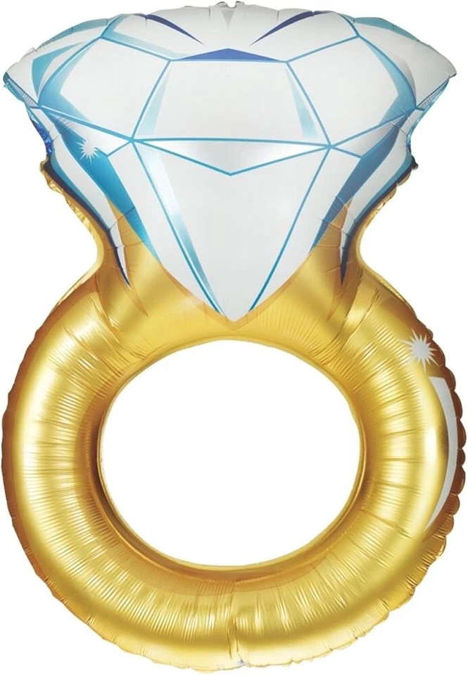 Anillo de boda de diamantes de 34" globo de Mylar de lámina - boda nupcial despedida de soltera Foto 1 de 1