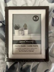 Contemporary Matted Brown Plastic Photo Frame, 5x7 in. - Picture 1 of 2