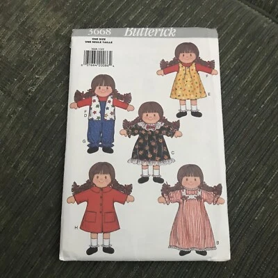 Butterick 3668 11.5" Doll And Clothes With Carry Case Uncut  - Image 1 of 3