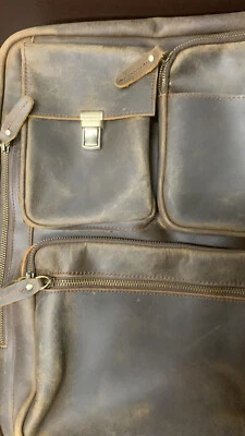 Vintage Leather Backpack for Men Convertible Briefcase Backpack for 15.6" Laptop - Image 1 of 4