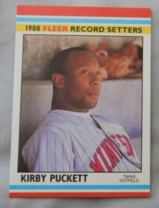1988 Fleer Record Setters Kirby Puckett Minnesota Twins (2) Baseball Card 