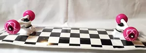 Black/white checkered deck w/ trucks & wheels Vintage 7-ply maple 7.75 - Picture 1 of 12