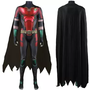 New Robin Jumpsuit Nightwing Bodysuit Cloak Cosplay Costume Halloween Adult Kids - Picture 1 of 18