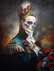Papa Valentine I Original Oil Painting - Ghost Band Fans - Metal Head Gifts - - Picture 1 of 9
