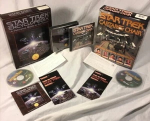 Bundle NIB PC Star Trek Captain's Chair & Encyclopedia (1997) w/ Big Retail Box - Picture 1 of 12