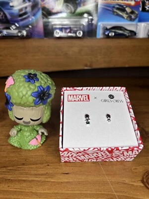 Girls Crew Marvel Guardians Of The Galaxy Silver Stud Groot Earrings +Mini Groot - Image 1 of 3