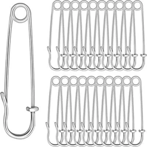 cobee 20 Pcs Large Safety Pins for Clothes, 2 Inch Heavy Duty Silver - Picture 1 of 7