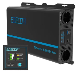 EDECOA Inversor 12V 220V 2000W Onda Pura Inverter Convertidor Sincore 2-201D PRO - Imagen 1 de 9