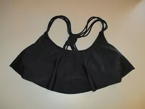 Nuovo Xhilaration donna taglia L nero bikini costume da bagno imbottito con volant e spalline - Foto 1 di 5