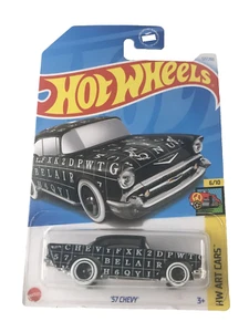 Hot Wheels 121/250 '57 Chevy Black With White Letters HW Art Cars 6/10 - Picture 1 of 4