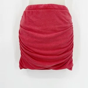 Pam & Gela Damen geraffter Minirock elastische Taille verwaschen rot hergestellt in den USA Größe S - Bild 1 von 8