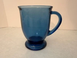 Anchor Hocking - Kobaltblaues Glas - Standfuß Kaffeetasse Becher - Bild 1 von 4