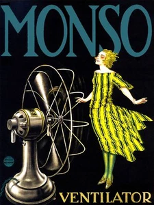 Póster decorativo ventilador Monso. Diseño de interiores de pared de arte gráfico fino. 2581 - Imagen 1 de 1