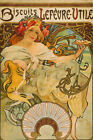 365437 Mucha Biscuits Lefevre-Utile 1897 Vintage Nouveau Art Poster Uk