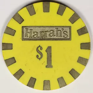 Chip Reno vintage $1 Harrah's Casino nuovo di zecca anni '80 - Foto 1 di 2