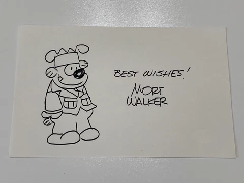Mort Walker Beetle Bailey Signed Autograph Original Art Sketch PSA DNA j2f1c *19 Cover