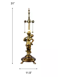 PT60084BA-DALE TIFFANY LADY METAL BASE ONLY (REC-16" D TIFFANY OR FABRIC SHADE) - Picture 1 of 3