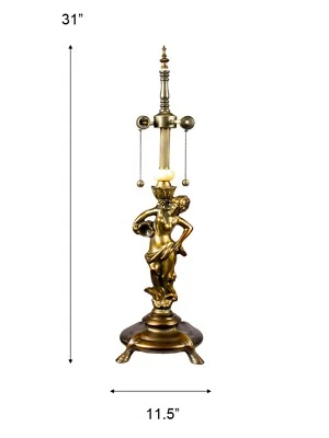 PT60084BA-DALE TIFFANY  LADY METAL BASE ONLY (REC-16" D TIFFANY OR FABRIC SHADE) - Image 1 of 3