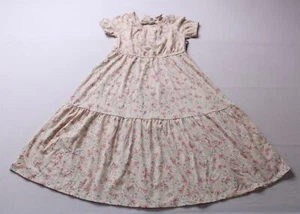 OshKosh B'gosh Girls Short Sleeve Floral Maxi Dress AC2 Beige Size 7 NWT - Picture 1 of 3