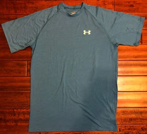 UNDER ARMOUR Heat Gear T-Shirt Men’s S Small Blue Gym Training Athletic Shirt - Picture 1 of 6