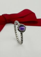 NEW Authentic PANDORA February birthstone Purple AMETHYST RING #190854AM SIZE 54