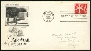 1960 #C60 7-Cent Stamp Art Craft Cachet First Day Cover ARLINGTON Virginia FDC - Picture 1 of 1