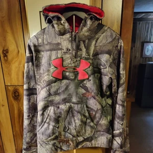 Under Armour Boys Mossy Oak Treestand Fleece Hoodie Sweatshirt Size Medium - Picture 1 of 3