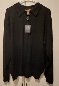 Tasso Elba Herren Kaschmir Pullover XL Polokragen schwarz Flanellpullover - Bild 1 von 5