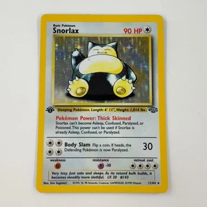 Snorlax Holo 1st Edition Jungle 11/64 WOTC 1999 Pokémon Card LP Vintage OG - Picture 1 of 6