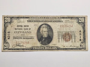 1929 $10 Central United National Bank Cleveland Ohio Note - CH# 4318 E019425A - Picture 1 of 2