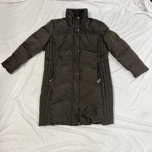 Chaqueta acolchada acolchada marrón acolchada de longitud media para mujer Calvin Klein 1x - Imagen 1 de 6