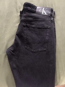 Mens Calvin Klein Black Wash Jeans Size 34 Waist And Slim Fit - Picture 1 of 6