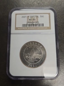 2001 P US Capitol Visitor Center Commemorative Half Dollar 50C NGC MS 69 MS69 - Picture 1 of 4