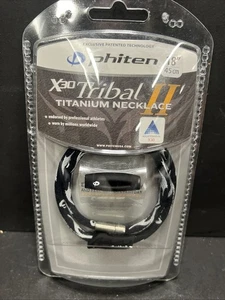 NEW Phiten Tribal X30 Titanium Necklace Black 18" - Picture 1 of 2