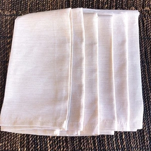 Threshold Cotton Dining Dinner Napkins Cream With Gold Shimmer Thread Set of 6 - Picture 1 of 8