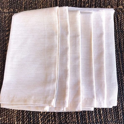 Threshold Cotton Dining Dinner Napkins Cream With Gold Shimmer Thread Set of 6 - Image 1 of 4