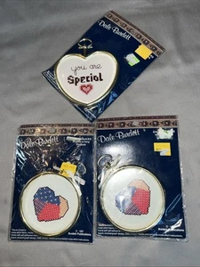 Dale Burdett Lot of 3 Love Hearts Cross Stitch Kits Includes Frames! - Picture 1 of 7